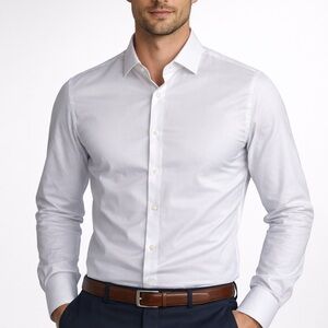 Fabrika Crisp White Dress Shirt for Men